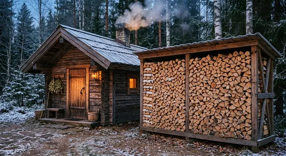 Укладка дров в Андреевке, улица Речная, 22Б
